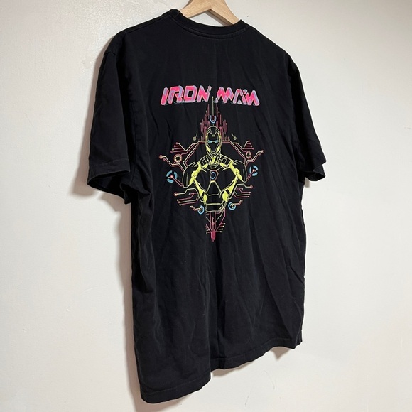 Marvel Iron Man Neon Circuit Graphic Black T-Shirt - Size L - Picture 6 of 8